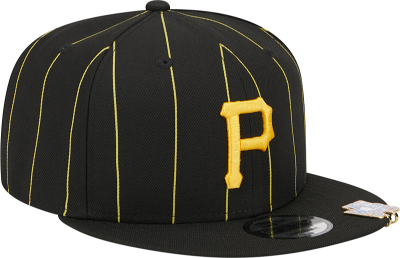 Men's Pittsburgh Pirates New Era Black World Series Clip Pinstripe 9FIFTY Snapback Hat front view