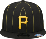 Picture of Men's Pittsburgh Pirates New Era Black World Series Clip Pinstripe 9FIFTY Snapback Hat