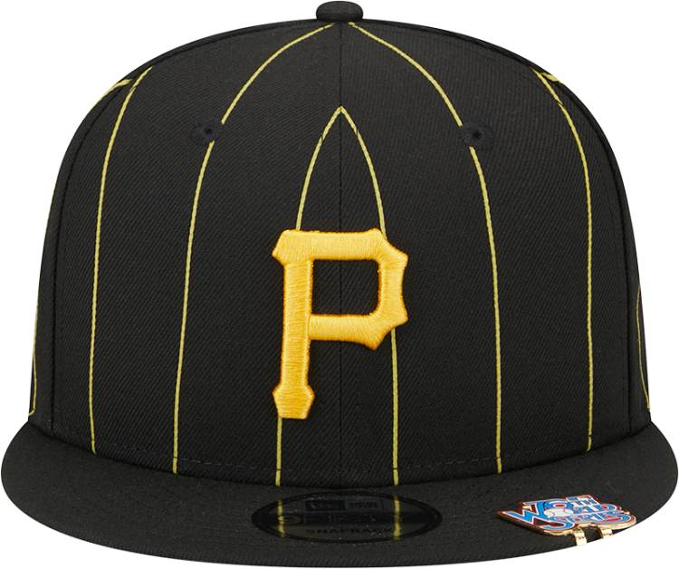 Picture of Men's Pittsburgh Pirates New Era Black World Series Clip Pinstripe 9FIFTY Snapback Hat