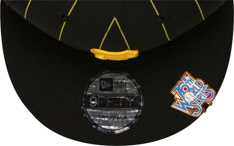 Men's Pittsburgh Pirates New Era Black World Series Clip Pinstripe 9FIFTY Snapback Hat image 7
