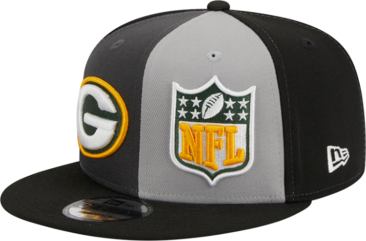 Men's Green Bay Packers New Era Black/Gray 2023 Sideline 9FIFTY Snapback Hat front view