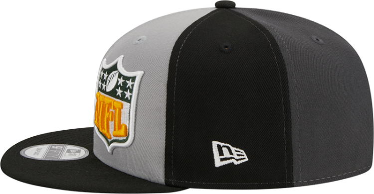 Men's Green Bay Packers New Era Black/Gray 2023 Sideline 9FIFTY Snapback Hat detail view