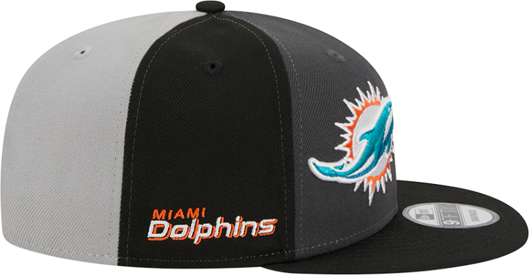 Men's Miami Dolphins New Era Black/Gray 2023 Sideline 9FIFTY Snapback Hat