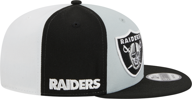 Men's Las Vegas Raiders New Era Black/Gray/White 2023 Sideline 9FIFTY Snapback Hat image 5