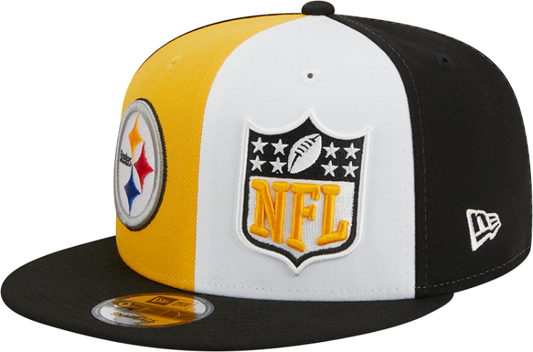 Youth Pittsburgh Steelers New Era 2023 Sideline 9FIFTY Snapback Hat front view