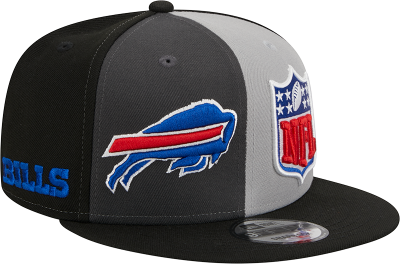Men's Buffalo Bills New Era Black/Gray 2023 Sideline 9FIFTY Snapback Hat side view