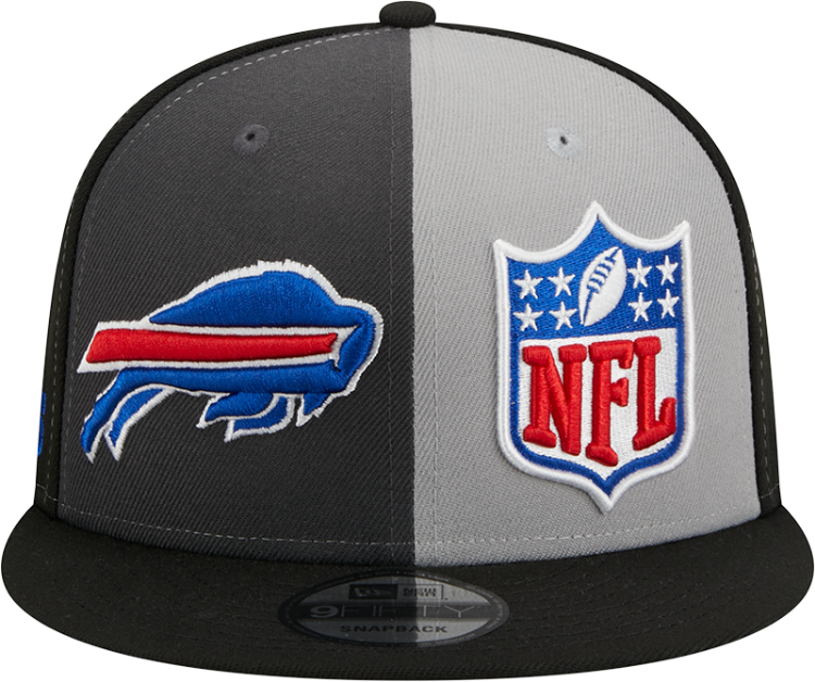 Men's Buffalo Bills New Era Black/Gray 2023 Sideline 9FIFTY Snapback Hat back view