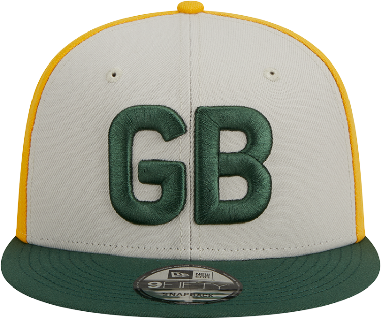 Men's Green Bay Packers New Era Cream/Green 2023 Sideline Historic 9FIFTY Snapback Hat back view