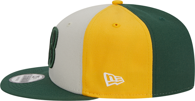 Men's Green Bay Packers New Era Cream/Green 2023 Sideline Historic 9FIFTY Snapback Hat detail view