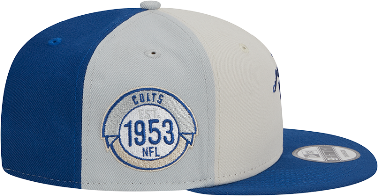 Men's Indianapolis Colts  New Era Cream/Green 2023 Sideline Historic 9FIFTY Snapback Hat