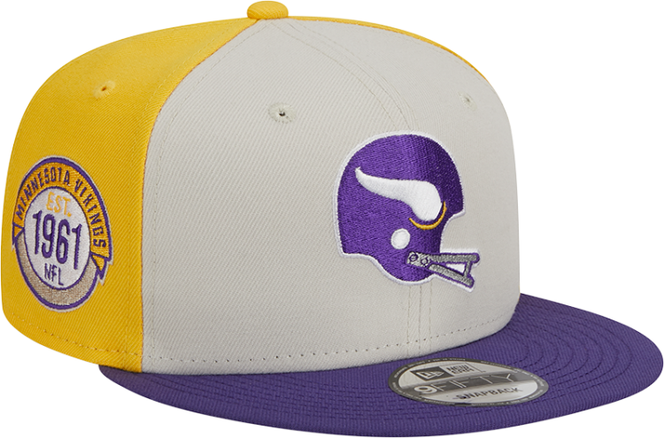 Men's Minnesota Vikings New Era Cream/Purple 2023 Sideline Historic 9FIFTY Snapback Hat side view