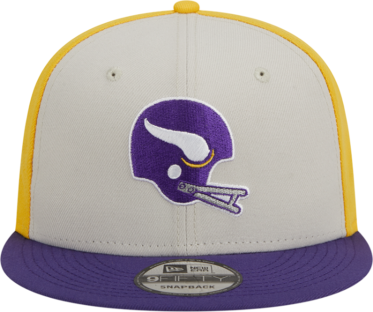 Men's Minnesota Vikings New Era Cream/Purple 2023 Sideline Historic 9FIFTY Snapback Hat back view