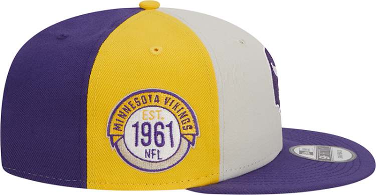 Men's Minnesota Vikings New Era Cream/Purple 2023 Sideline Historic 9FIFTY Snapback Hat