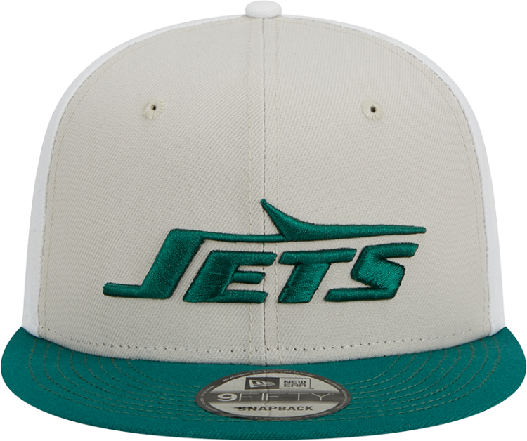 Men's New York Jets New Era Cream/Kelly Green 2023 Sideline Historic 9FIFTY Snapback Hat back view