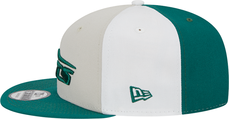 Men's New York Jets New Era Cream/Kelly Green 2023 Sideline Historic 9FIFTY Snapback Hat detail view