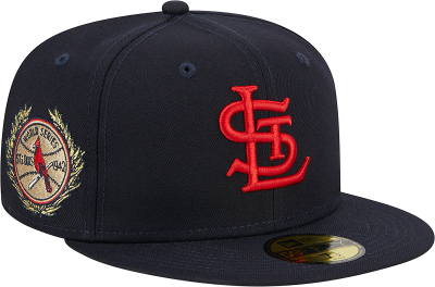Men's St. Louis Cardinals Laurel New Era Red Sidepatch 59FIFTY Fitted Hat front view