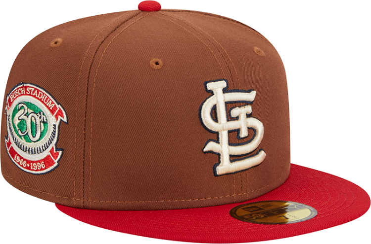 New Era St. Louis Cardinals Men's Brown Harvest Side Patch 59Fifty Fitted Hat side view
