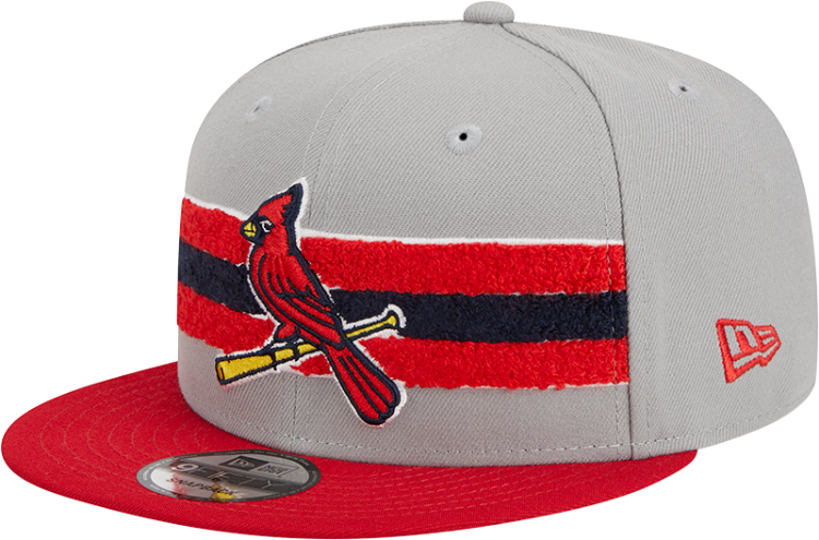 Men's St. Louis Cardinals Bird New Era Gray/Red Band 9FIFTY Snapback Hat side view