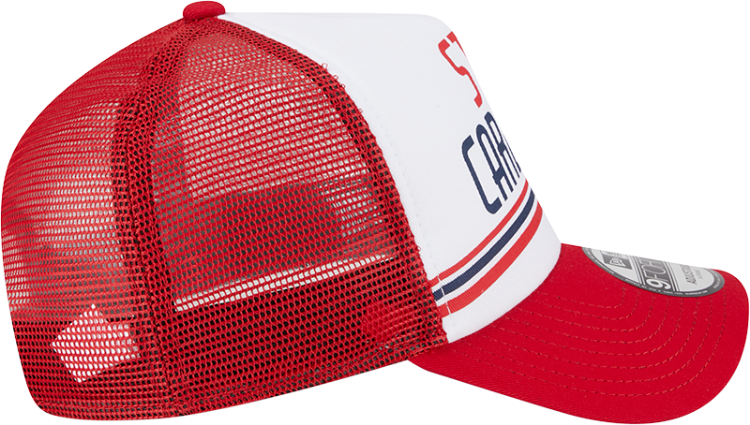 St. Louis Cardinals New Era Team Stacked Trucker 9FORTY Snapback Hat - White/Red detail view