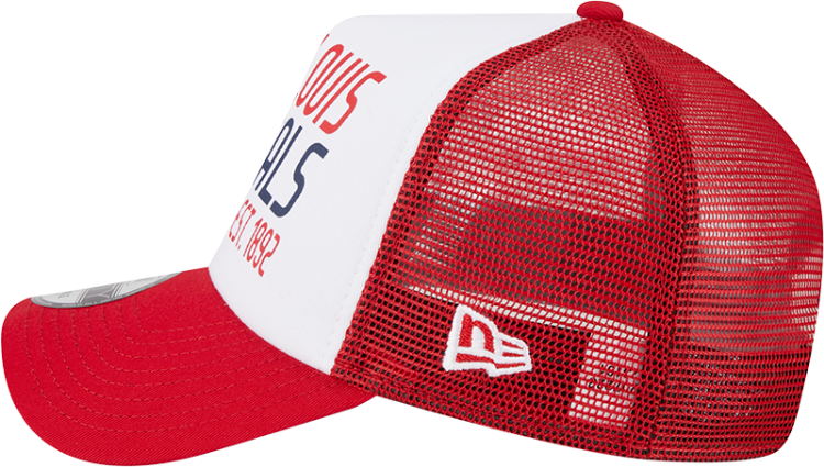 St. Louis Cardinals New Era Team Stacked Trucker 9FORTY Snapback Hat - White/Red