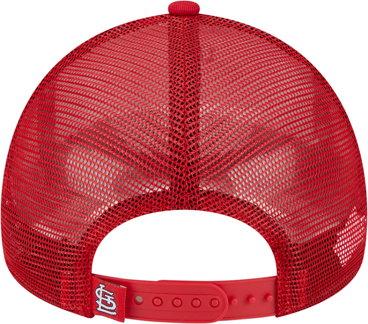 St. Louis Cardinals New Era Team Stacked Trucker 9FORTY Snapback Hat - White/Red image 6
