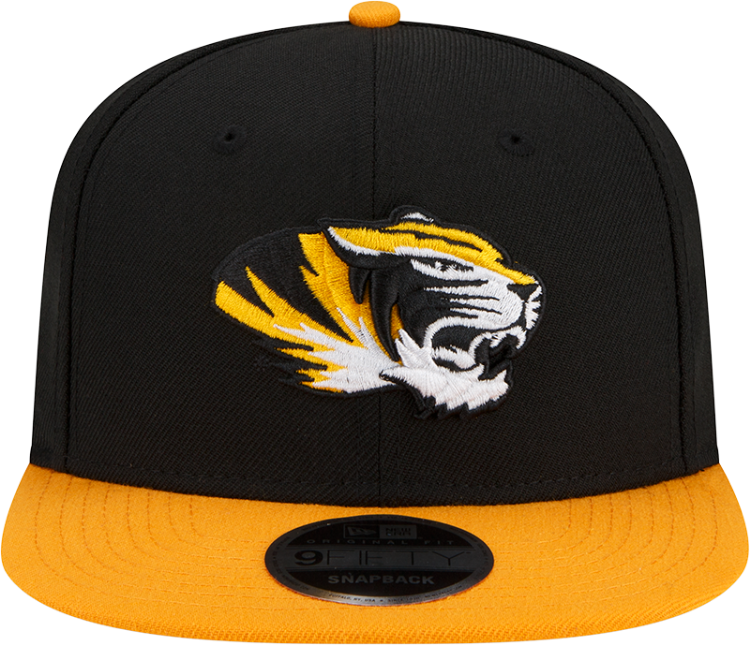 Men's New Era Black/Gold Missouri Tigers Basic 9FIFTY Snapback Hat back view