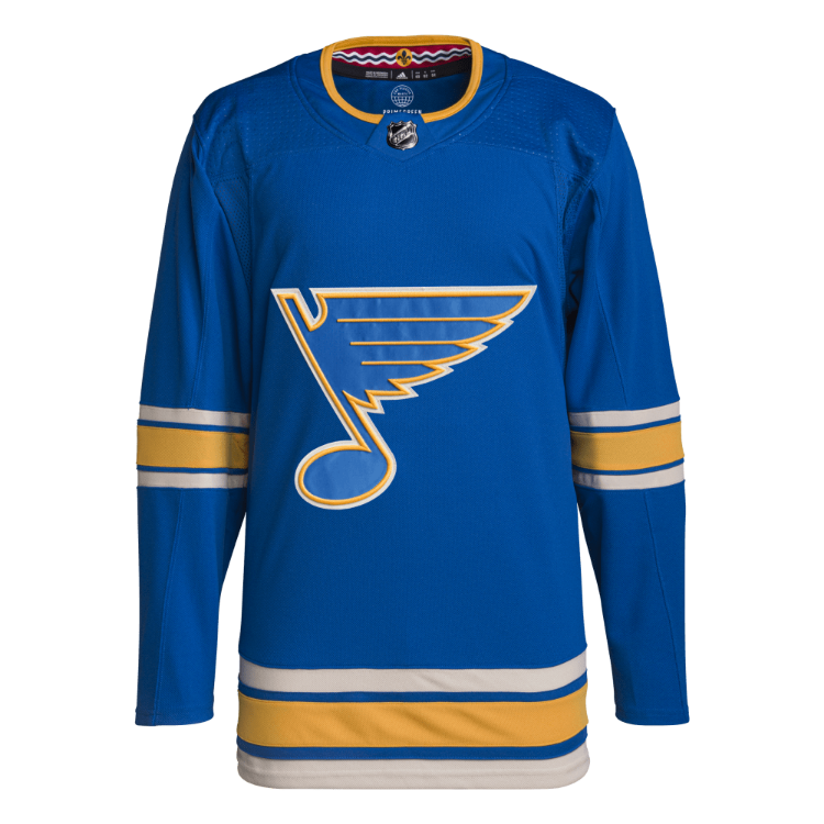 St. Louis Blues adidas Men's Alternate Authentic Jersey - Blue side view