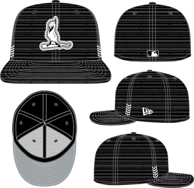 St. Louis Cardinals New Era MLB24 Club 5950 CW Black/White Fitted Hat