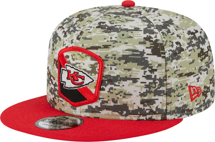 Kansas City Chiefs 2023 Salute to Service Camo 9FIFTY Snapback side view
