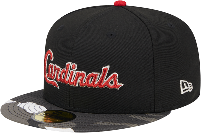 St. Louis Cardinals  Metallic Camo 100th Anniversary Black Fitted Hat front view
