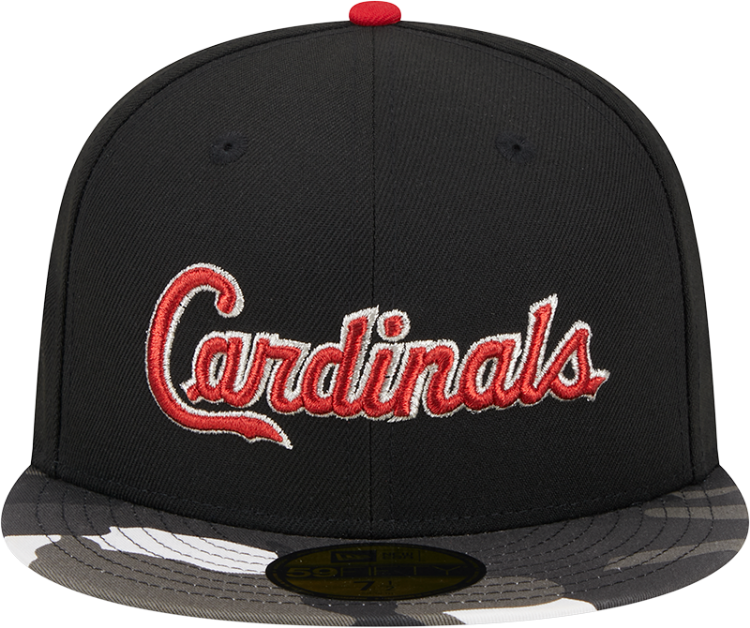 St. Louis Cardinals  Metallic Camo 100th Anniversary Black Fitted Hat back view
