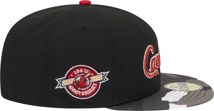 St. Louis Cardinals  Metallic Camo 100th Anniversary Black Fitted Hat