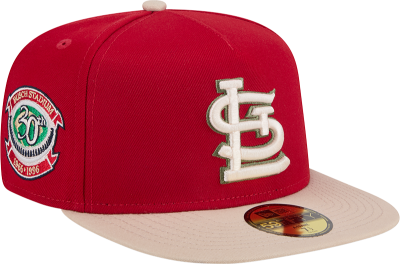 St. Louis Cardinals Canvas A Frame New Era 30th Anniversary Busch Stadium 5950 Fitted Cap front view