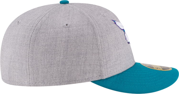 New Era Charlotte Hornets LC 5950 Fitted Hat NBA Heather Gray Blue Low Crown Cap