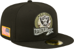 Las Vegas Raiders New Era 2022 Salute To Service Low Profile 59FIFTY Fitted Hat - Black