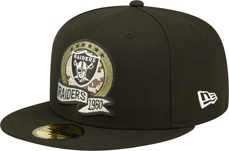 Las Vegas Raiders New Era 2022 Salute To Service Low Profile 59FIFTY Fitted Hat - Black