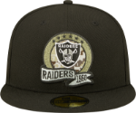 Las Vegas Raiders New Era 2022 Salute To Service Low Profile 59FIFTY Fitted Hat - Black