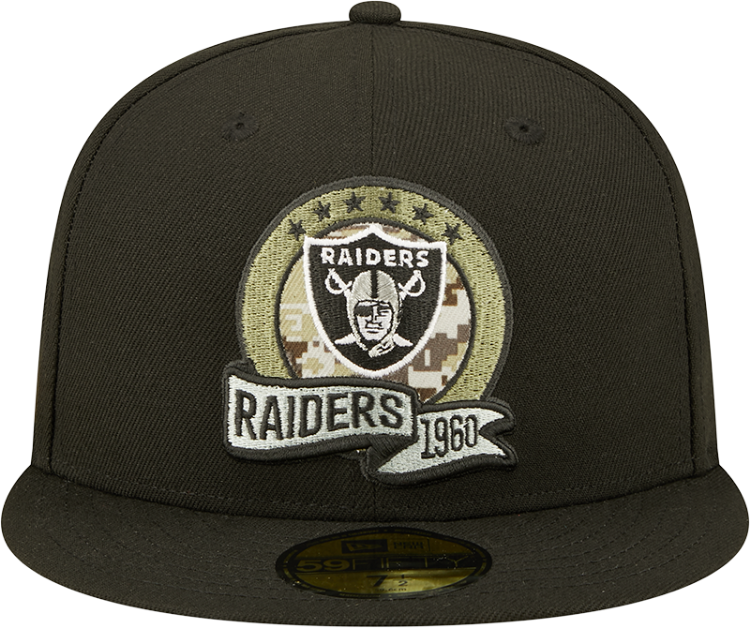 Las Vegas Raiders New Era 2022 Salute To Service Low Profile 59FIFTY Fitted Hat - Black