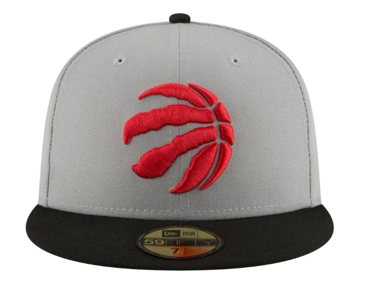 Toronto Raptors New Era "Low Crown" 59FIFTY Fitted Hat-Gray/Black back view