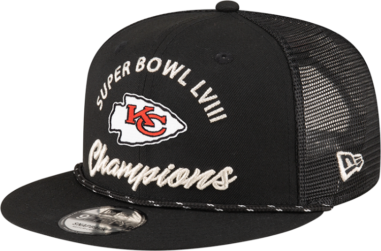 Kansas City Chiefs New Era Super Bowl LVIII Champions Parade 9FIFTY Snapback Hat - Black side view