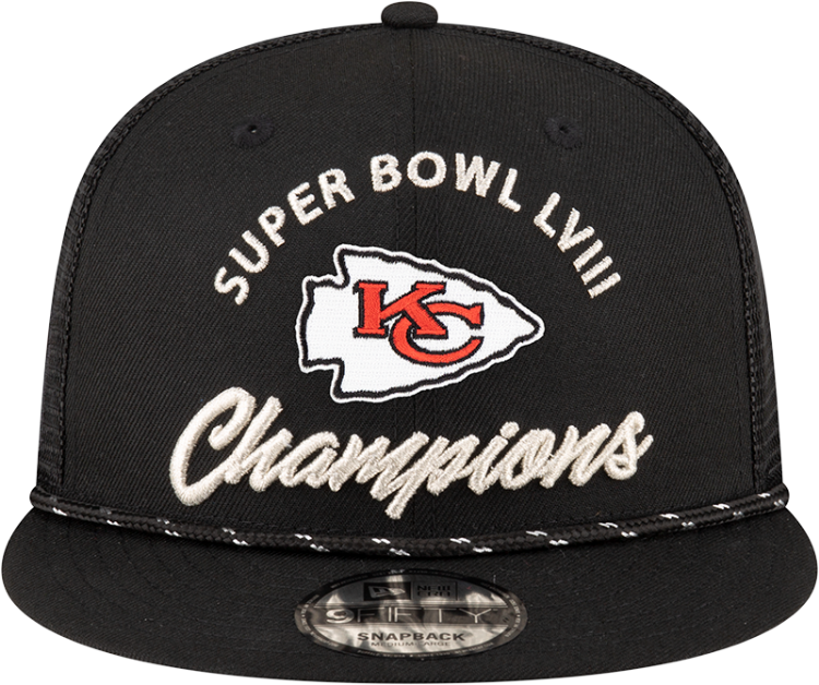Kansas City Chiefs New Era Super Bowl LVIII Champions Parade 9FIFTY Snapback Hat - Black back view