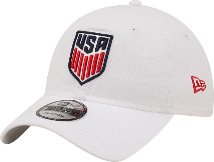 Men's New Era White USMNT Core Classic 2.0 Adjustable Hat front view