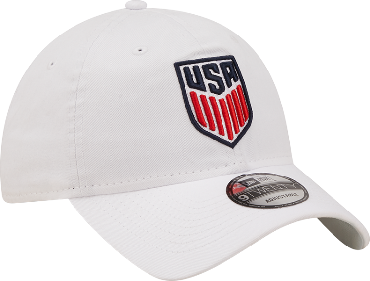 Men's New Era White USMNT Core Classic 2.0 Adjustable Hat side view