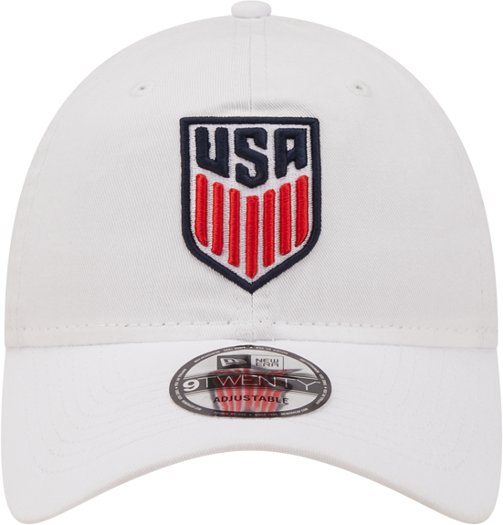 Men's New Era White USMNT Core Classic 2.0 Adjustable Hat back view