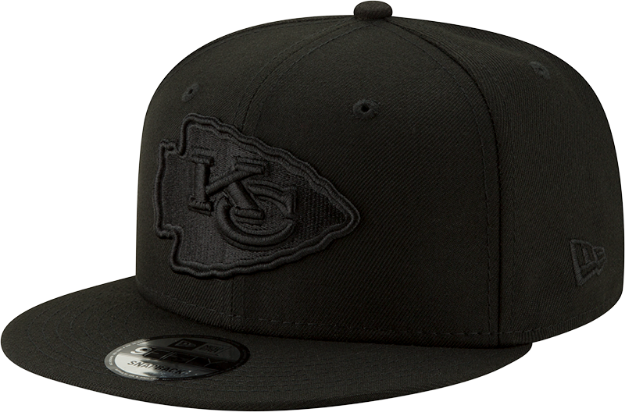 Men's Kansas City Chiefs New Era Black Black On Black 9FIFTY Adjustable Hat