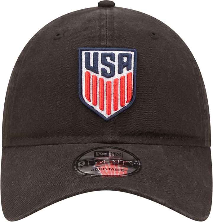Men's New Era Black USMNT Core Classic 2.0 Adjustable Hat front view