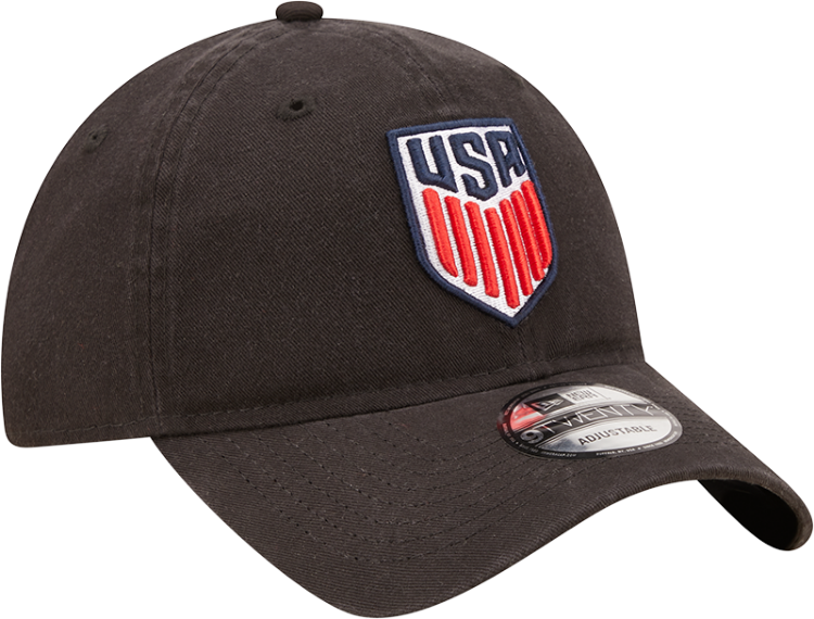 Men's New Era Black USMNT Core Classic 2.0 Adjustable Hat side view