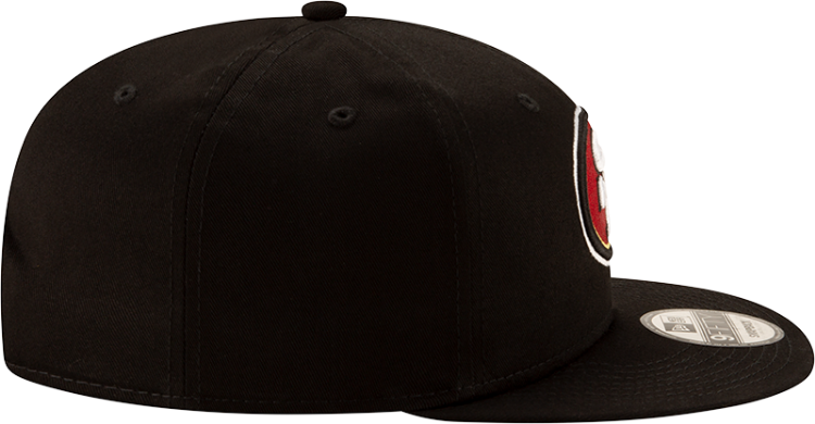 Men's New Era Black San Francisco 49ers Basic 9FIFTY Adjustable Snapback Hat back view