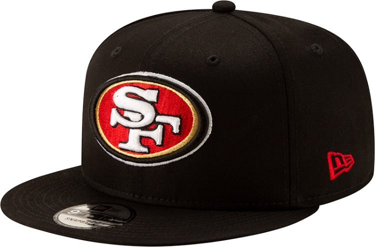 Men's New Era Black San Francisco 49ers Basic 9FIFTY Adjustable Snapback Hat front view