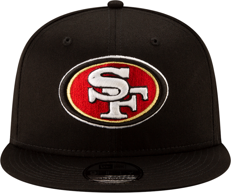 Men's New Era Black San Francisco 49ers Basic 9FIFTY Adjustable Snapback Hat side view